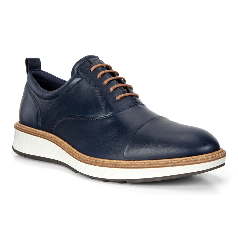 ECCO Mens Oxford Shoes Navy - St.1 Hybrid Cap-Toe - BEU-680492